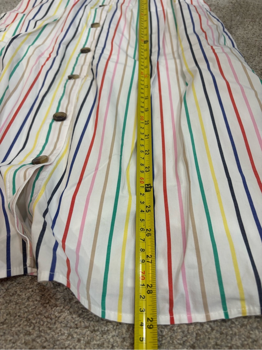 J Crew Factory Rainbow Stripe Button Front Poplin Midi Skirt Multicolored Size S - Picture 6 of 13